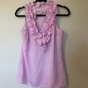 Lavender Ruffle Neck S/L Blouse